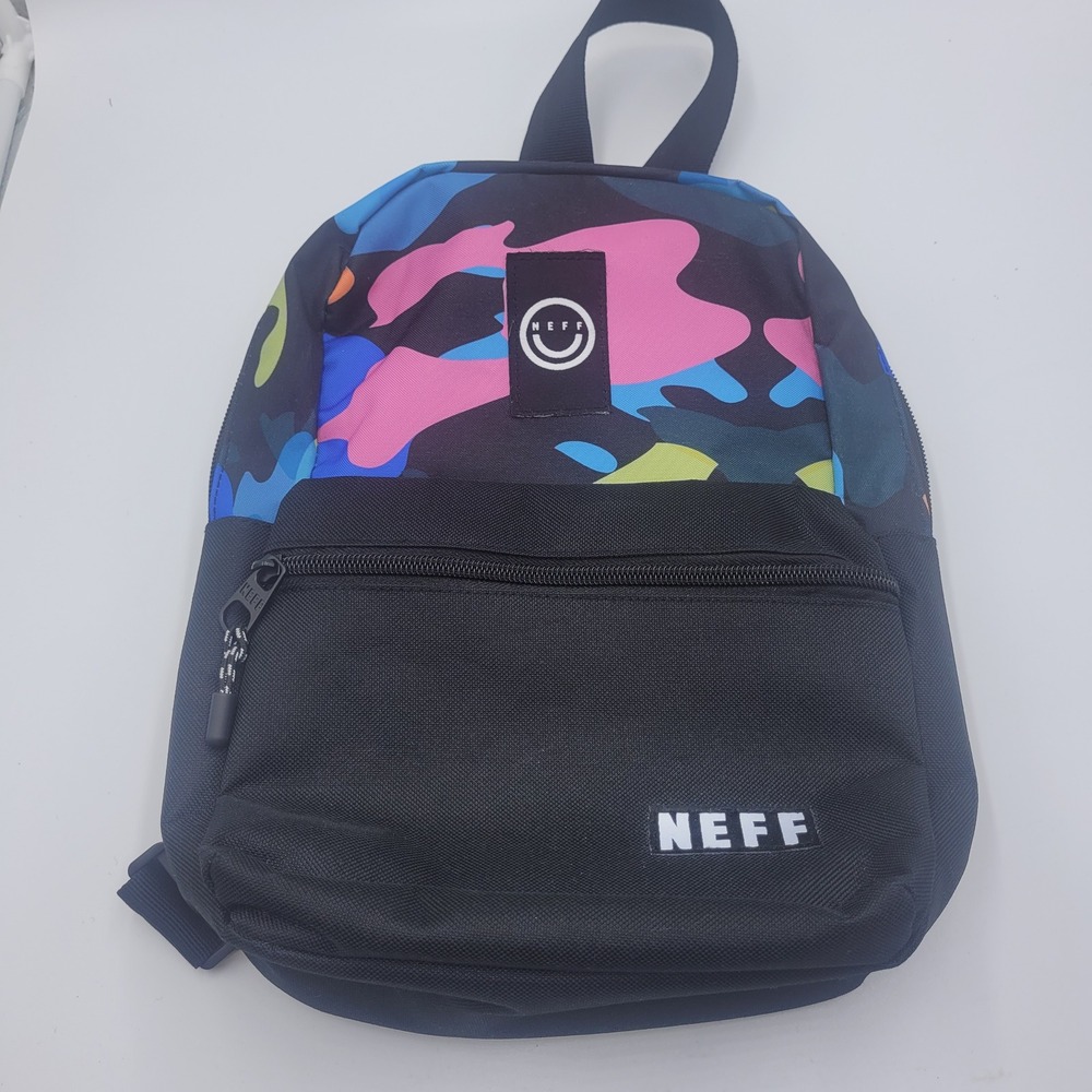 Neff Mini Sling Backpack Multicolor‎ Camo Black Front Pocket Adjustable Strap